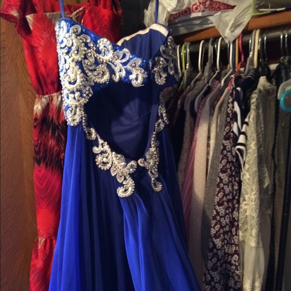 Night Moves royal blue prom dress, only work once - Picture 2 of 4