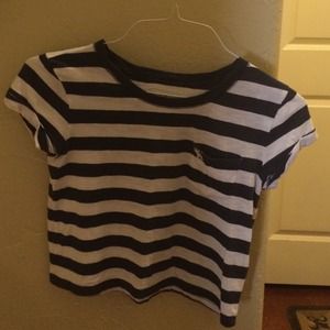 Abercrombie Kids Large Navy and White Stripe Shirt