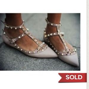 Valentino studded flats. Size 6