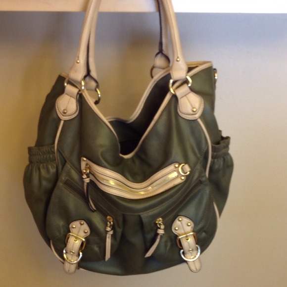 Olive and beige purse