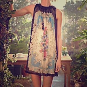 New Anthropologie flora vignette dress 100% silk