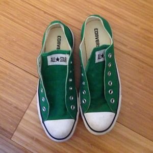 Green Converse Without Laces Included