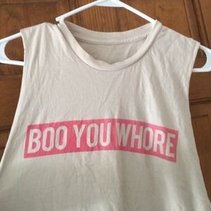 Brandy melville boo you whore muscle tank