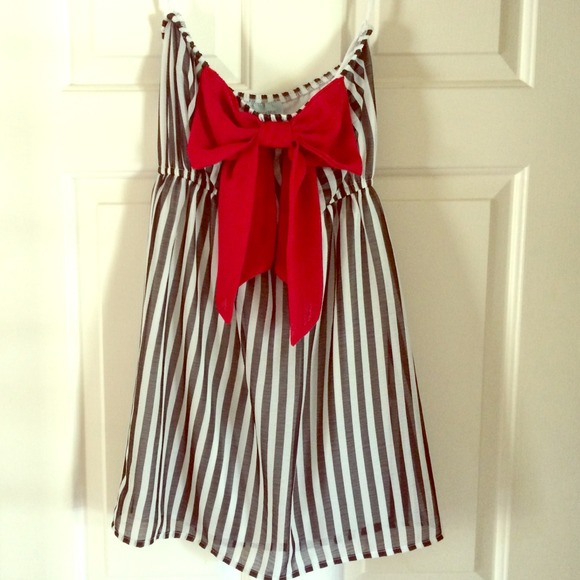 Judith March Strapless Mini Dress b&w stripe!