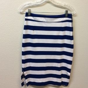 NWOT  Royal blue and white striped skirt