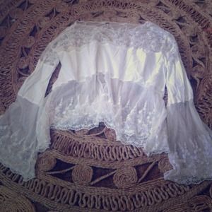 TRADED// Free People White Lacey Top
