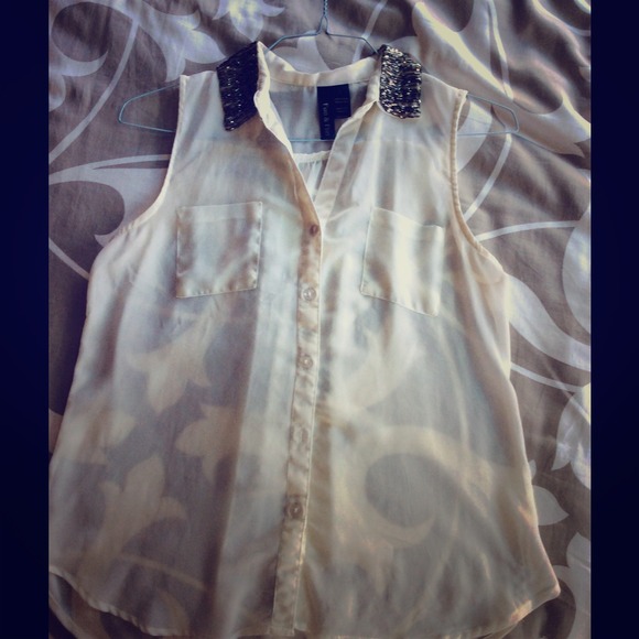 See-through Cream-colored Fun & Flirt Dressy Tank