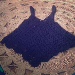 Black Crochet Tank