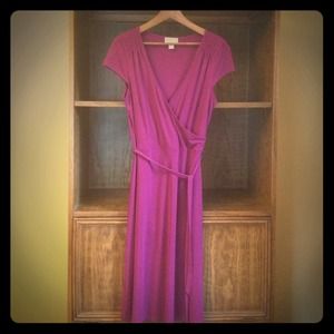 Purple faux wrap dress