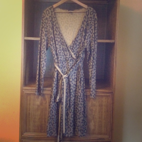 Leopard faux wrap dress