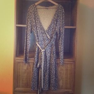 Leopard faux wrap dress