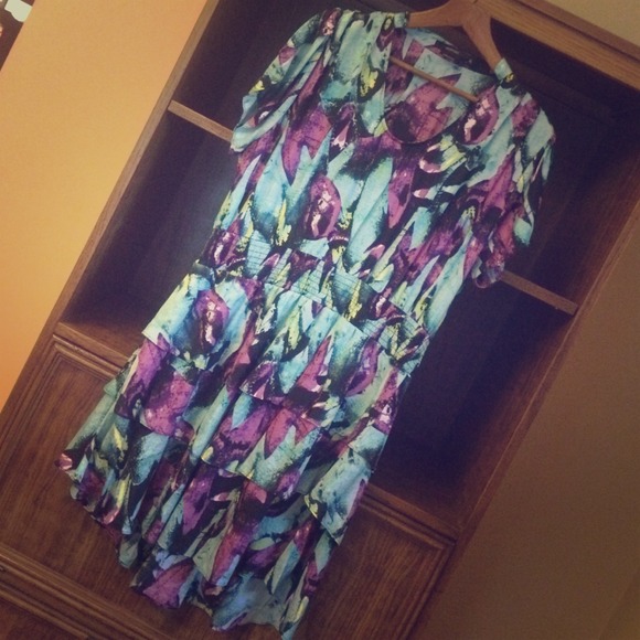 Super flirty floral silk dress