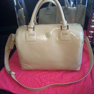 Tory Butch Robinson Satchel in nude