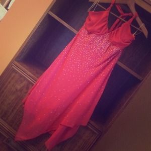 Orange sequin dress