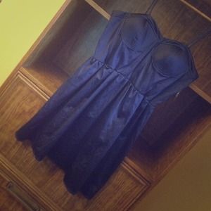 Navy blue silk dress