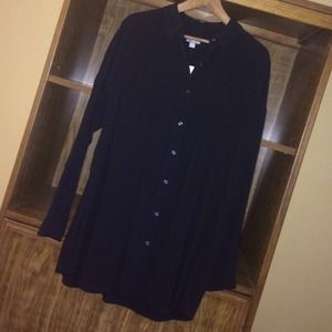 J. Jill black silk linen top