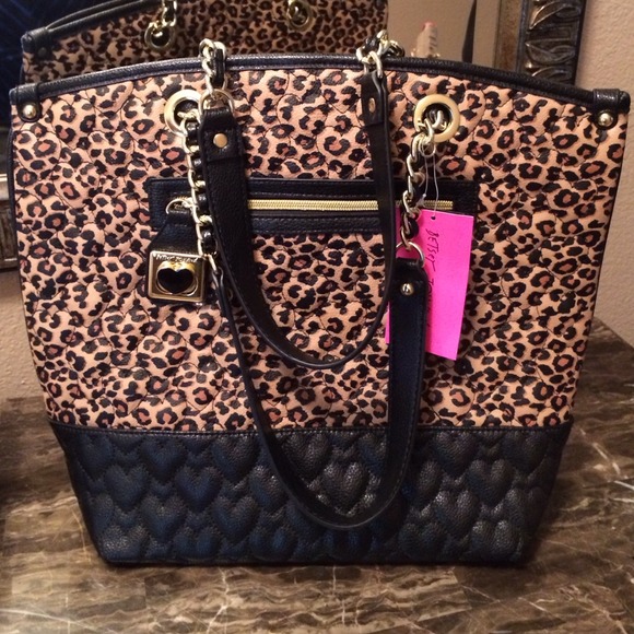 NWT Betsey Johnson leopard Tote