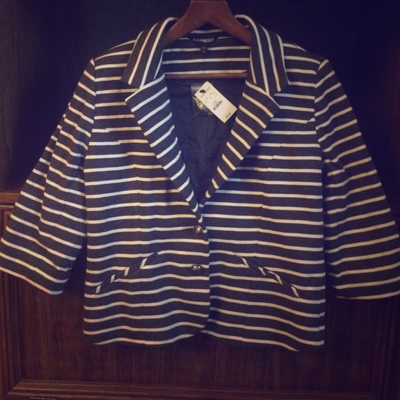 Striped cotton blazer - Picture 1 of 3