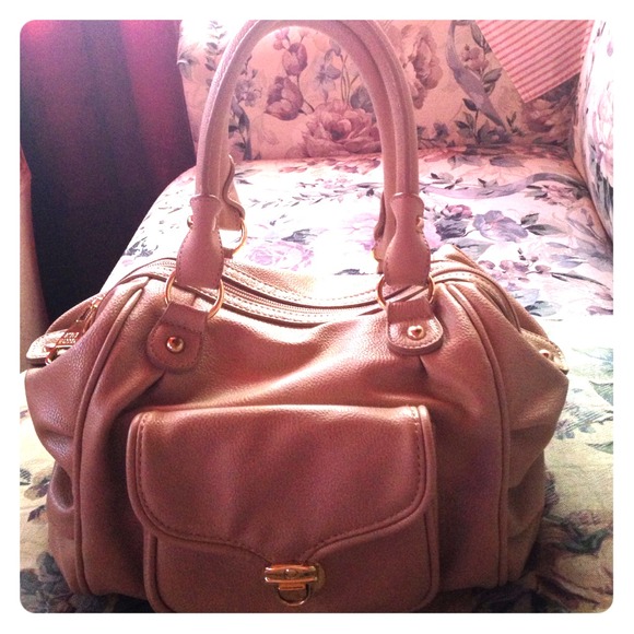 Steve Madden beige leather satchel