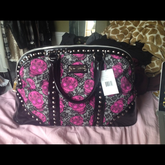 Betsey Johnson skull duffle bag