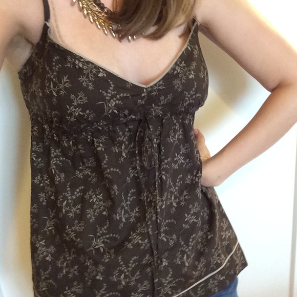 *Hold* botanical print tank top & plaid coat