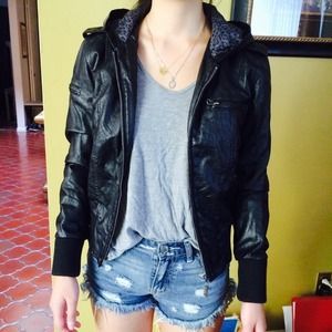 Pacsun Leather Bomber Jacket