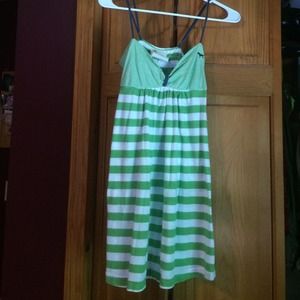 Green and white beach coverup