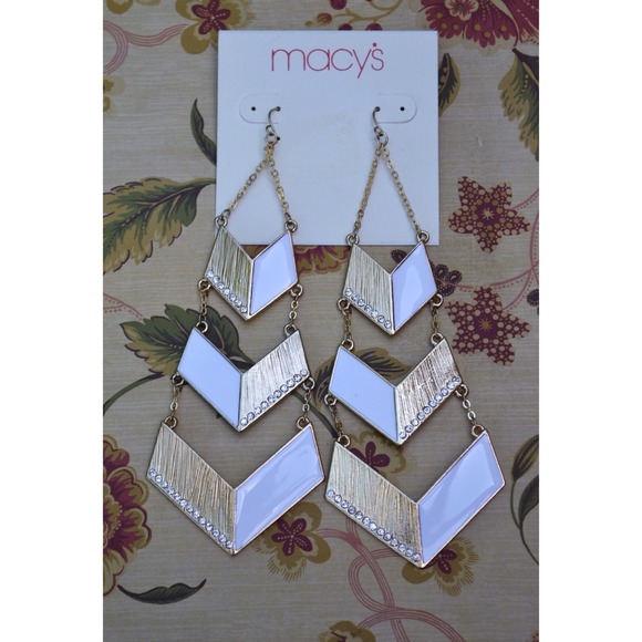 Macy's Jewelry - ✋SOLD IN BUNDLE✋ White and Gold Arrow Earrings