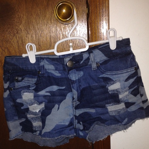 Forever 21 Blue Army Shorts