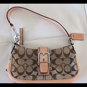 NWT Brown/Tan Coach Monogram Pochette Purse
