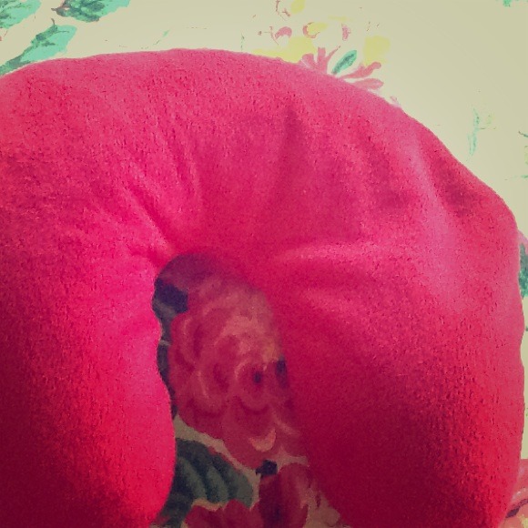 Pink travel pillow