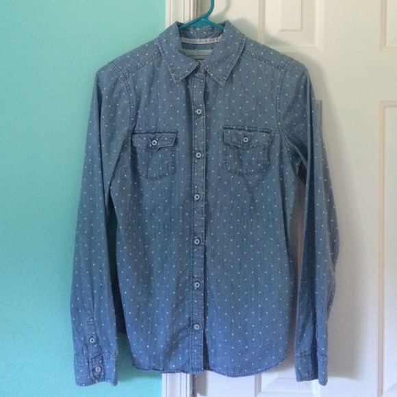 Collared denim button up