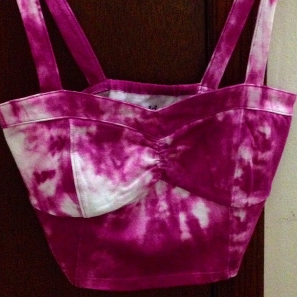 Pink & White Tie-Dye Crop Top