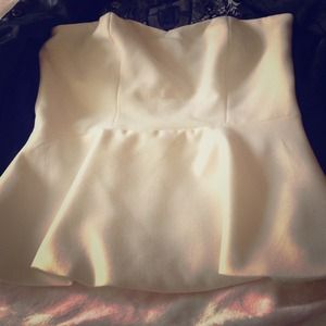 Strapless white night out top