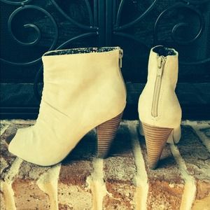 Seychelles peep toe suede ankle boot.