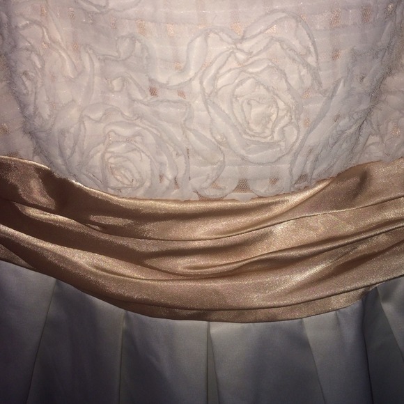 XOXO brand Cream and Gold Formal dress