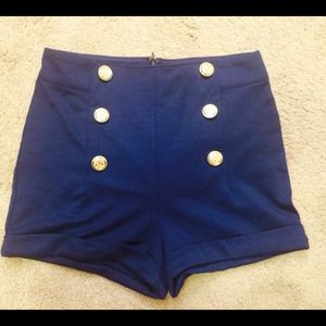 F21 navy blue high wasted shorts