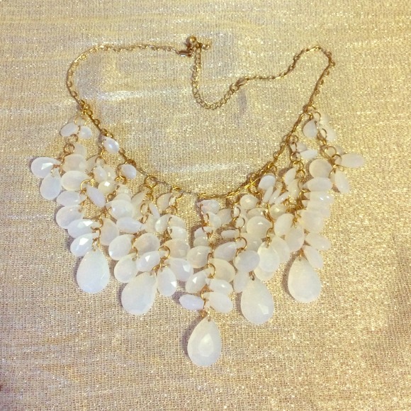 White & Gold Statement Necklace