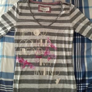 American eagle 3/4 sleeve striped shirt