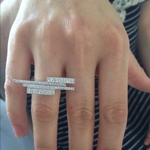 Swarovski Crystal tiered cocktail ring.