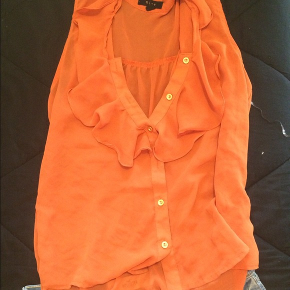 Orange see through shirt!