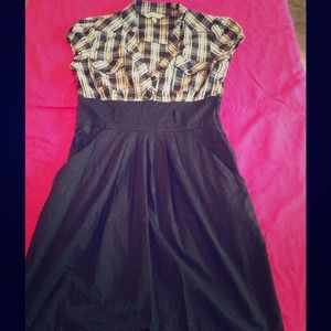 Black and white top with black bottom