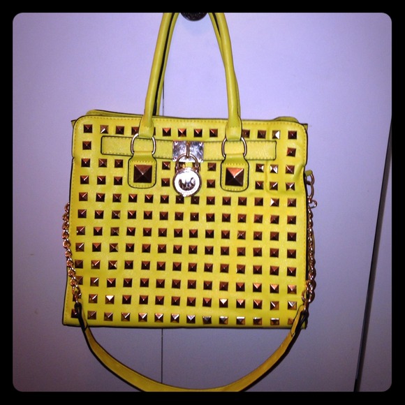 Yellow studded Michael Kors WITH DUST BAG