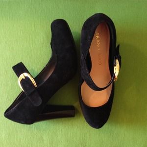 Suede Mary Jane pumps
