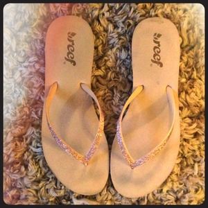Sparkly, Reef flip flops