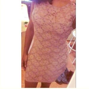 Blush pink lace dress