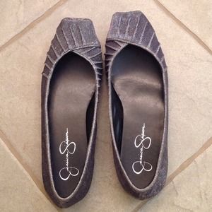 Jessica Simpson sparkly silver flats