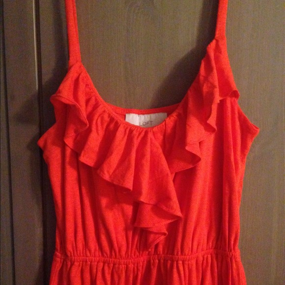 🚫SOLD IN BUNDLE🚫LOFT ruffle dress - Picture 2 of 4