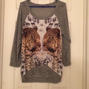 Tiger leopard print light sweater