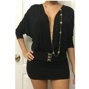 XS 2B BEBE 3/4 sleeve tunic mini dress